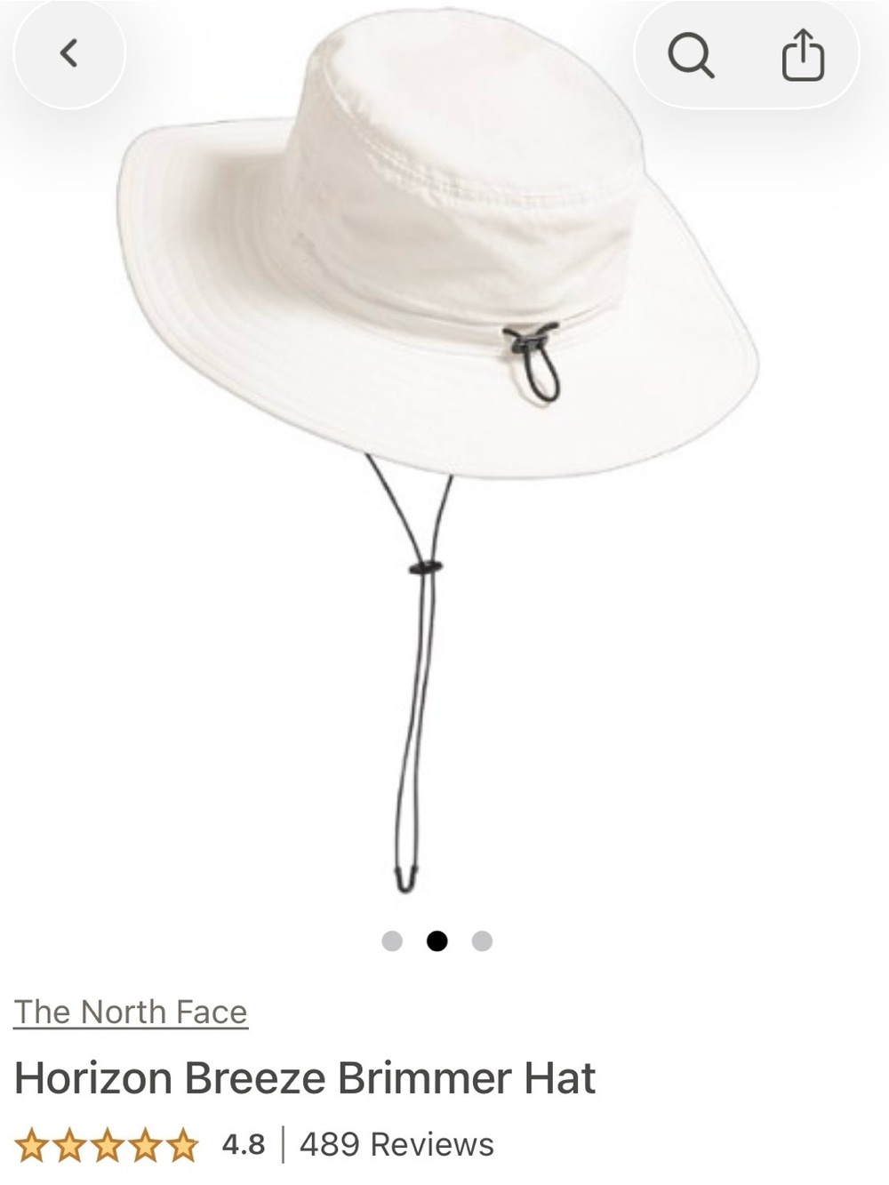 The North Face White Horizon Breeze Brimmer Sun Hat with Chin Cord- Unisex